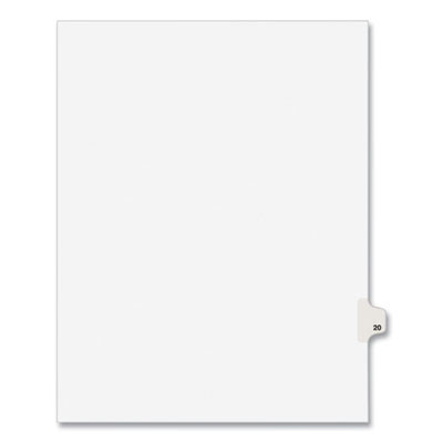 Preprinted Legal Exhibit Side Tab Index Dividers, Avery Style, 10-Tab, 20, 11 X 8.5, White, 25/Pack, (1020)