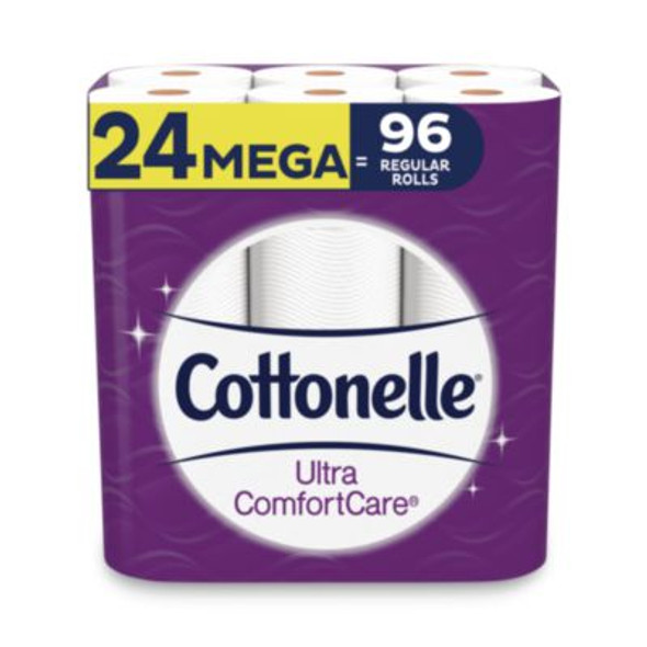 Ultra Comfortcare Toilet Paper, Soft Bath Tissue, Mega Rolls, Septic Safe, 2-Ply, White, 284 Sheets/Roll, 24 Rolls/Pack