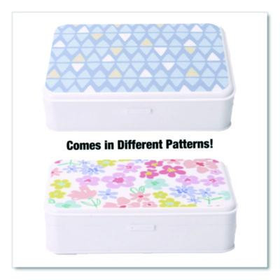Pencil Case, Triangle Pattern, 2 Compartments, 5" x 8.75" x 2.75", Blue/White