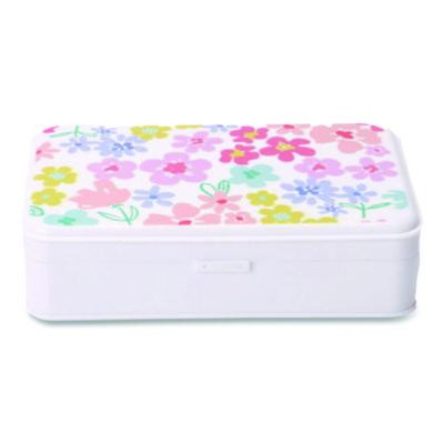 Pencil Case, Floral Pattern, 2 Compartments, 5" x 8.75" x 2.75", Pink/Yellow/Green