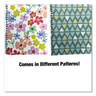 Notebook, Floral Design, 1-Subject, Wide/Legal Rule, Pink/Yellow/Green, (70) 8.75 x 6 Sheets