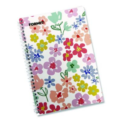 Notebook, Floral Design, 1-Subject, Wide/Legal Rule, Pink/Yellow/Green, (70) 8.75 x 6 Sheets