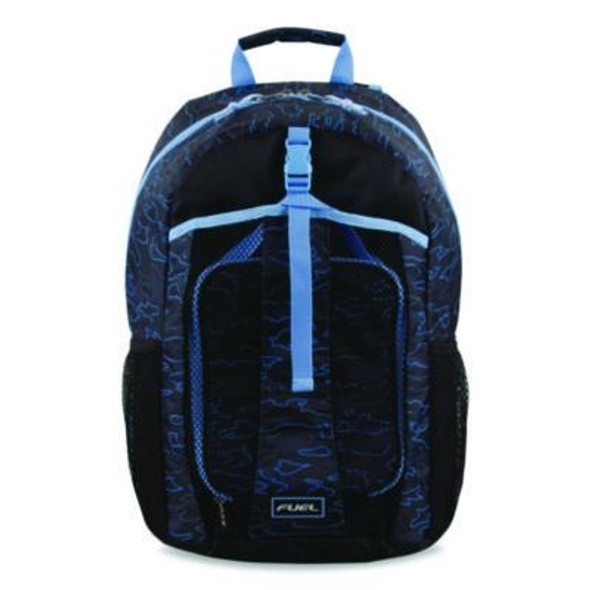 Bijoux Deluxe Backpack And Lunch Bag Bundle, 15.5" Laptop Sleeve, 12" x 8" x 18.5" And 7.5" x 4.25" x 9", Black/Blue Camo
