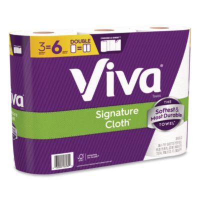 Signature Cloth Choose-A-Sheet Kitchen Roll Paper Towels,1-Ply, 5.1 x 11,White, 86 Sheets/Double Roll, 3 Rolls/Pk, 8 Packs/Ct