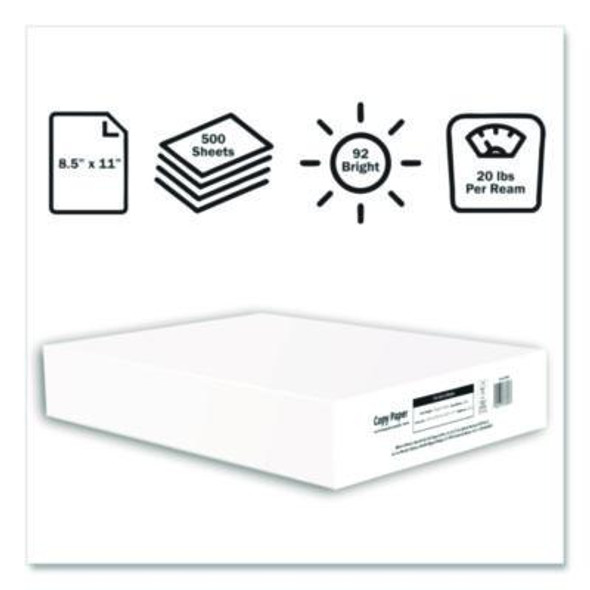 Office Paper, 92 Bright, 20 Lb Bond, 8.5 x 11, White, 500 Sheets/Ream, 10 Reams/Carton, 40 Cartons/Pallet