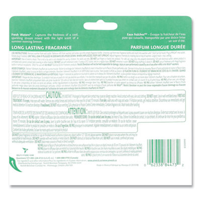 Scented Oil Refill, Fresh Waters, 0.67 Oz Refill, 3/Pack, 6 Packs/Carton