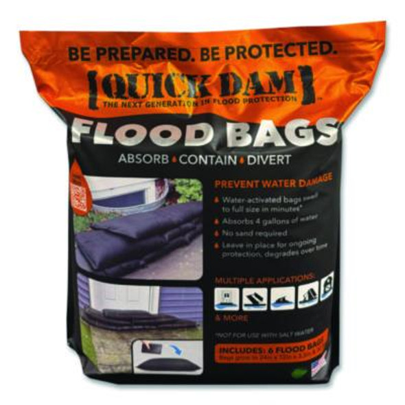 Flood Bags, 12" x 24" x 3.5", 6 Bags/Pack