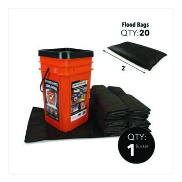 Outdoor Grab And Go Bucket Kit, (1) Bucket, (20) Flood Bags