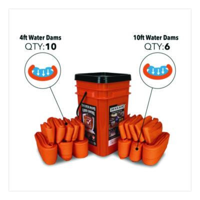 Indoor Bucket Kit, (1) Bucket, (10) 4 Ft Water Dams, (6) 10 Ft Water Dams