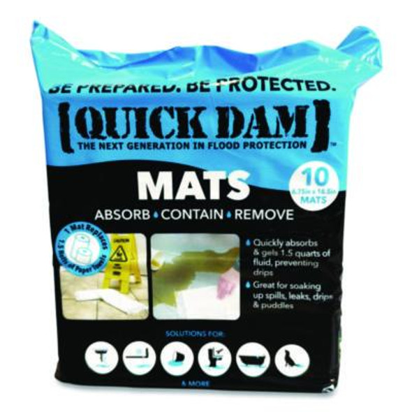 Super Absorbent Mats, 1.5 Qt, 7" x 14", 10/Pack