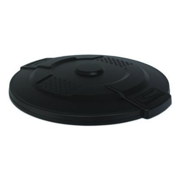 Utility Trash Can Lid For 32 Gal Trash Can, 22.22" Diameter x 3", Black