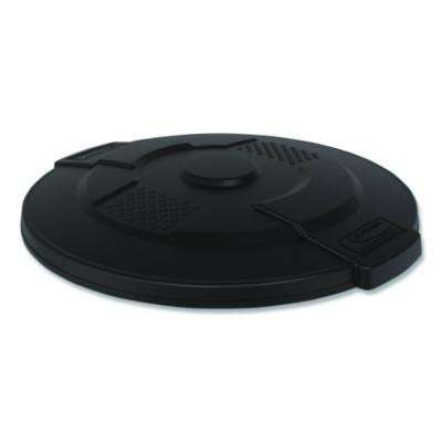 Utility Trash Can Lid For 44 Gal Trash Can, 24.88" Diameter x 3", Black