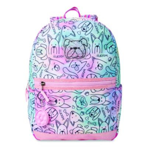 Adorable Dogs Life Backpack, 12" x 5" x 16", Tie-Dye Pink/Blue