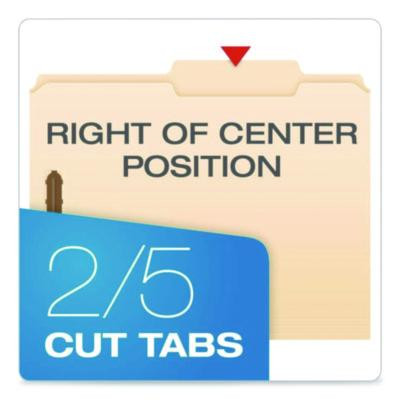 Manila Fastener Folders, 2/5-Cut Tab: Right Of Center, Expands 0.75", 2 Fasteners, Letter Size, Manila, 50/Box