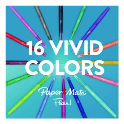 Flair Dual Porous Point Pen, Stick, Medium 0.7 Mm Bullet, Pressure-Sensitive Brush, Assorted Ink And Barrel Colors, 8/Pack