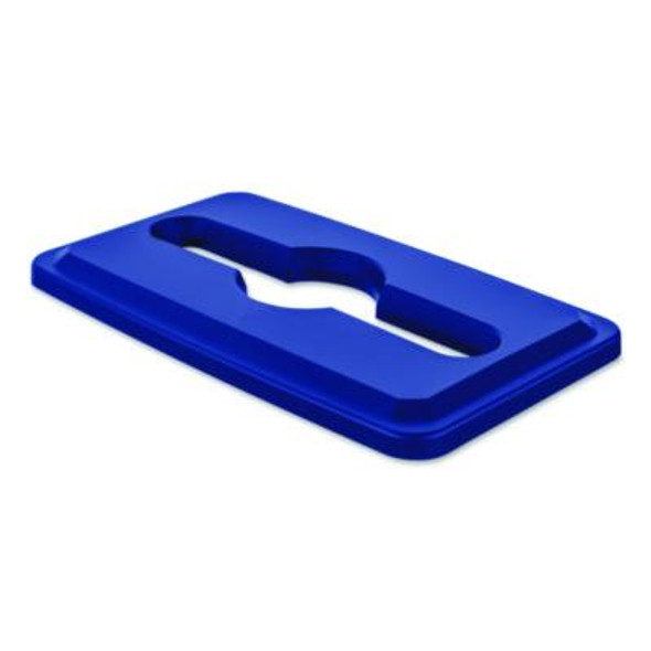 23 Gallon Resin Slim Trash Can Paper Recycling Lid, 11.87 x 20.25 x 1.35, Blue