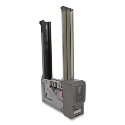 Cutlery Dispenser Tower, Holds 125 Forks, 2.6 x 15.4, Gray, 10/Carton