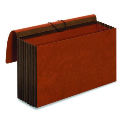Heavy-Duty Expanding Wallet, 7" Expansion, 1 Section, Elastic Cord Closure, Legal Size, Redrope