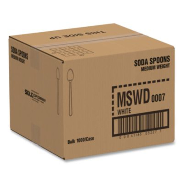 Specialty Cutlery, Soda Spoon, Plastic, White, 1,000/Carton