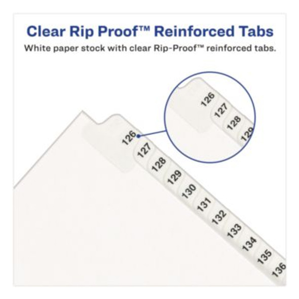 Preprinted Legal Exhibit Side Tab Index Dividers, Avery Style, 25-Tab, 276 To 300, 11 X 8.5, White, 1 Set, (1341)