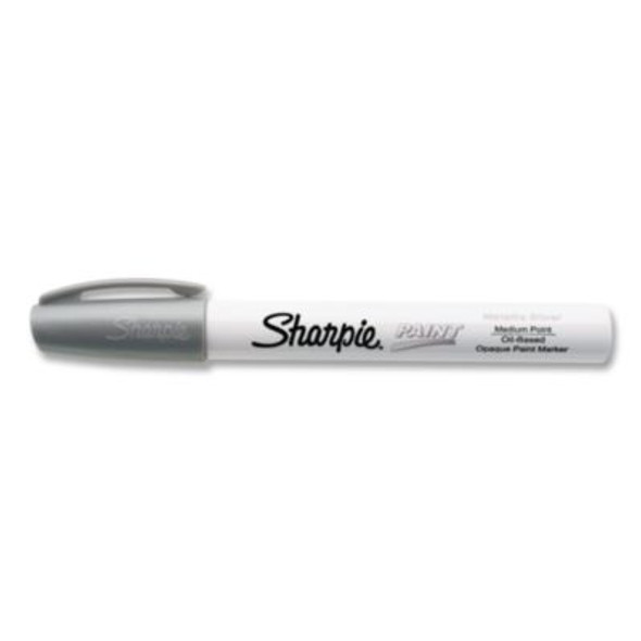 Permanent Paint Marker, Medium Bullet Tip, Silver