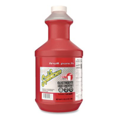 Liquid Concentrate Electrolyte Drink, Fruit Punch, 64 Oz Bottles, 6/Carton