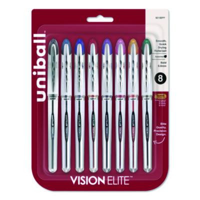 Vision Elite Rollerball Pen, Stick, Bold 0.8 Mm, Assorted Ink And Barrel Colors, 8/Pack