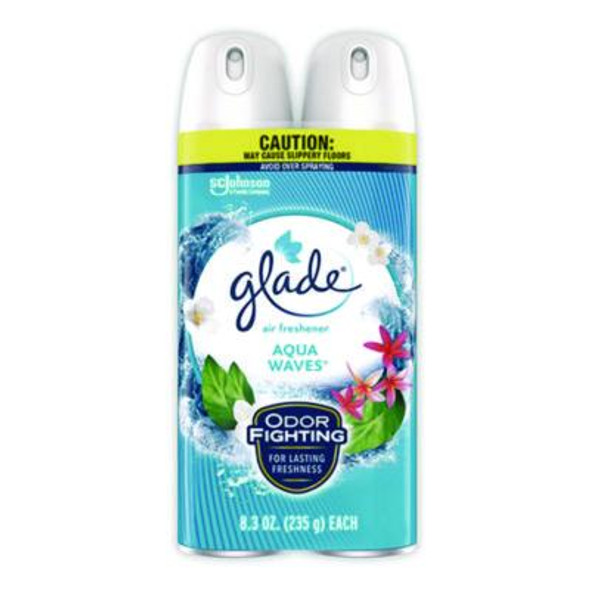 Air Freshener, Aqua Waves Scent, 8.3 Oz Aerosol Spray, 2/Pack