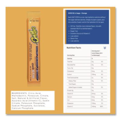 Sugar-Free Qwik Stik Energy Drink Mix, Orange, 1.26 Oz Packet, 50/Pack