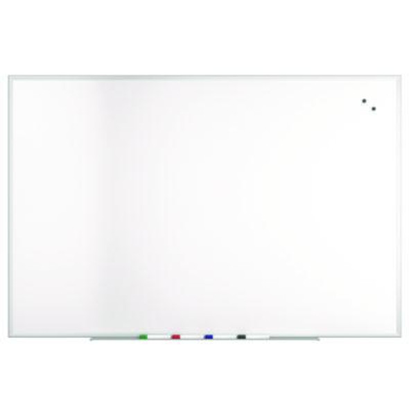Magnetic Steel Dry Erase Board, 48" x 72", White Surface, Gray/Natural Aluminum Frame