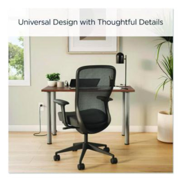 Essentials Writing Table-Desk With Integrated Power Management, 47.5" X 23.7" X 28.8", Espresso/Aluminum