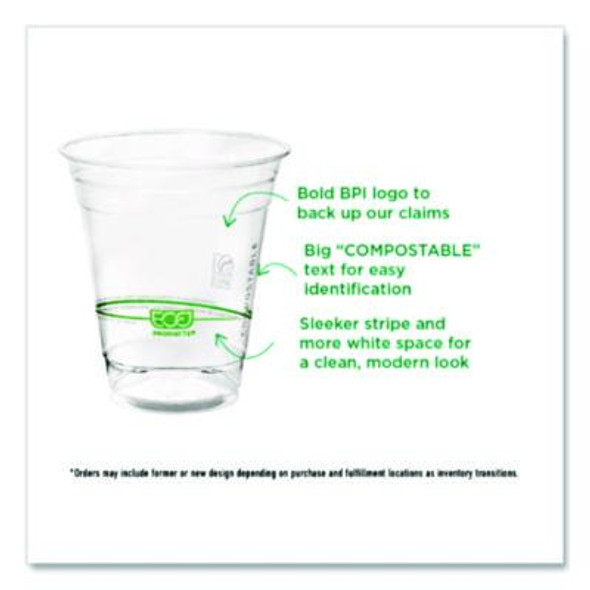 Greenstripe Renewable And Compostable Cold Cups, 12 Oz, Plastic, Clear, 50/Pack