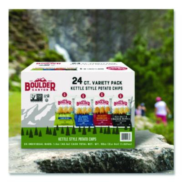 Chips Variety Pack, Hickory Barbeque, Sea Salt, Sea Salt And Cracked Pepper, Olive Oil, 1.5 Oz, 24/Carton