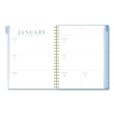 Weekly/Monthly Calista Floral Planners, 11 x 8.5, Floral Artwork, Blue/Purple/Green Cover, 13 Month: Jan 2026 To Jan 2027