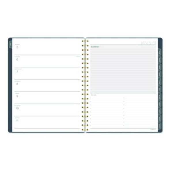Hera Weekly Monthly Planner, Wavy Lines, 11 x 8.5, Black/Gold Cover, 12-Month (Jan To Dec): 2026