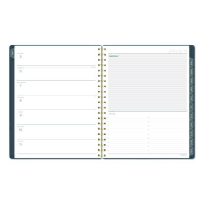 Hera Weekly Monthly Planner, Wavy Lines, 11 x 8.5, Black/Gold Cover, 12-Month (Jan To Dec): 2026