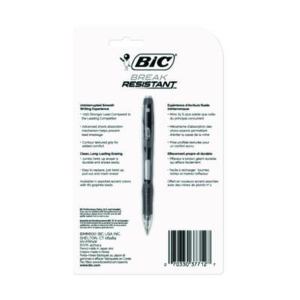 Break-Resistant Mechanical Pencils With Erasers, 0.7 Mm, Hb (#2), Black Lead, Assorted Barrel Colors, 4/Pack