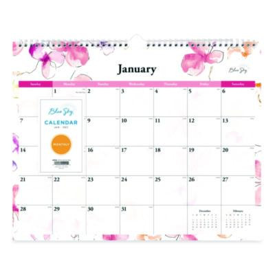 Lindley Monthly Wall Calendar, Floral Artwork, 15 x 12, White/Pink/Red Sheets, 12-Month (Jan To Dec): 2026