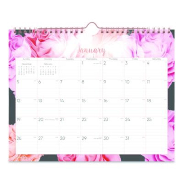 Joselyn Monthly Wall Calendar, Floral Artwork, 11 x 8.75, White/Multicolor Sheets, 12-Month (Jan To Dec): 2026