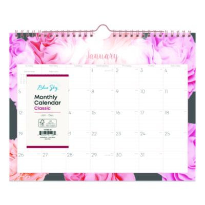 Joselyn Monthly Wall Calendar, Floral Artwork, 11 x 8.75, White/Multicolor Sheets, 12-Month (Jan To Dec): 2026