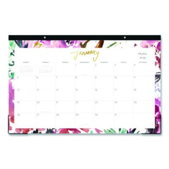 Kelly Ventura Magenta Bloom Desk Pad Calendar, 17 x 11, Floral Artwork, White/Multicolor Sheets, 12-Month (Jan To Dec): 2026