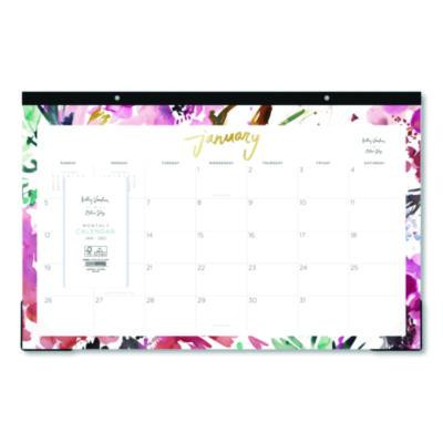 Kelly Ventura Magenta Bloom Desk Pad Calendar, 17 x 11, Floral Artwork, White/Multicolor Sheets, 12-Month (Jan To Dec): 2026