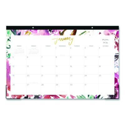 Kelly Ventura Magenta Bloom Desk Pad Calendar, 17 x 11, Floral Artwork, White/Multicolor Sheets, 12-Month (Jan To Dec): 2026