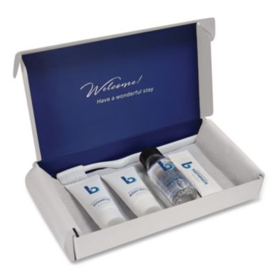 Amenities Kit, Mouth Rinse, Toothbrush, Toothpaste, Body Wash, Shampoo, Low Allergen, 12 Kits/Carton