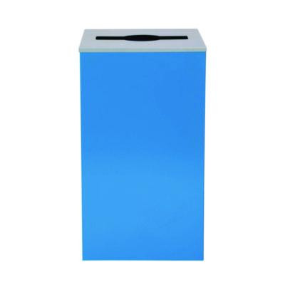 29 Gallon Trash/Recycling Cans, Steel, Blue Can With Mixed Lid
