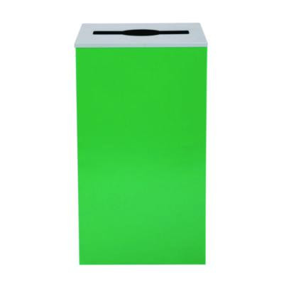 29 Gallon Trash/Recycling Cans, Steel, Green Can With Mixed Lid