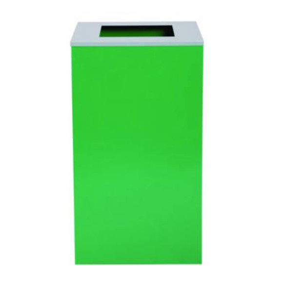 29 Gallon Trash/Recycling Cans, Steel, Green Can With Square Lid