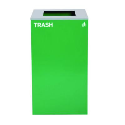 29 Gallon Trash/Recycling Cans, Steel, Green Trash Can With Square Lid