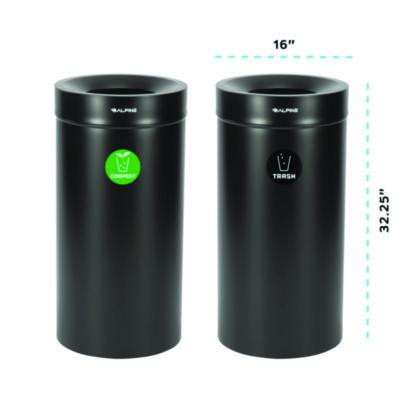 27 Gallon Black Stainless Steel Compost Bin And Trash Can