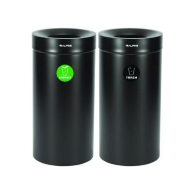 27 Gallon Black Stainless Steel Compost Bin And Trash Can